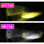 1pair 12V-85V Motorcycle Headlights Dual-color Automotive LED Working Headlights