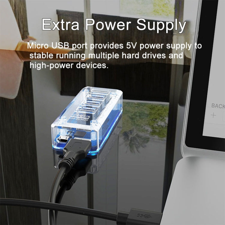 4 x USB 3.0 HUB 5Gbps Transparent Docking Station USB Adapter Splitter — view 7