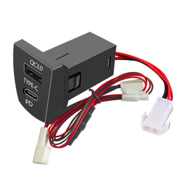 For Toyota RAV4 / WILDLANDER USB-PD Port 60W Fast Charging Modified Car Charger — Ordinary Power Cord