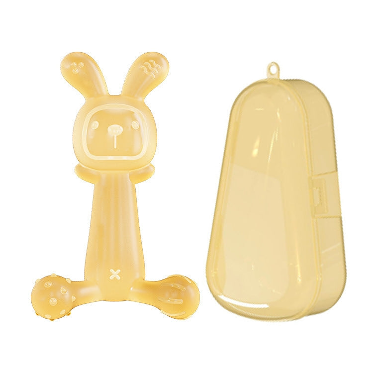 Bunny Baby Teether BPA Free Food-Grade Silicone Teether Infant Teething Stick Anti-Eating Hand — Transparent