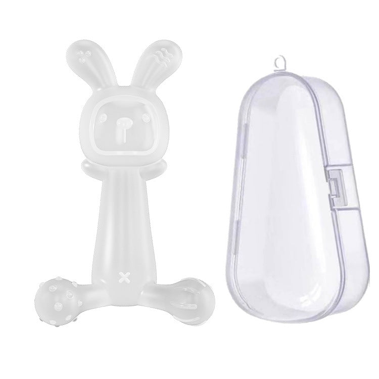 Bunny Baby Teether BPA Free Food-Grade Silicone Teether Infant Teething Stick Anti-Eating Hand — With Box Pink