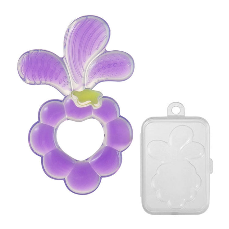 Baby Food-Grade Silicone Grape Teether Toddler Teething Sticks Fruit Silicone Nibbles — Pink