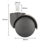 M10 Screw Quiet Swivel Chair Universal Wheels Office Chair Roller Casters — view 7
