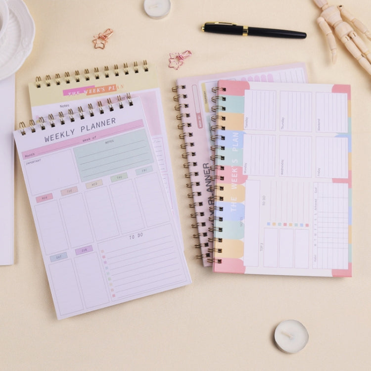 A5 Weekly Planner Notebook Waterproof Planner Coiled Clocking Memo
