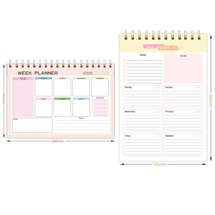 A5 Weekly Planner Notebook Waterproof Planner Coiled Clocking Memo