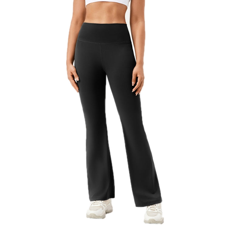 High-Waisted Hip-Lifting Elastic Quick-Drying Yoga Sports Flared Pants — Blue Gray