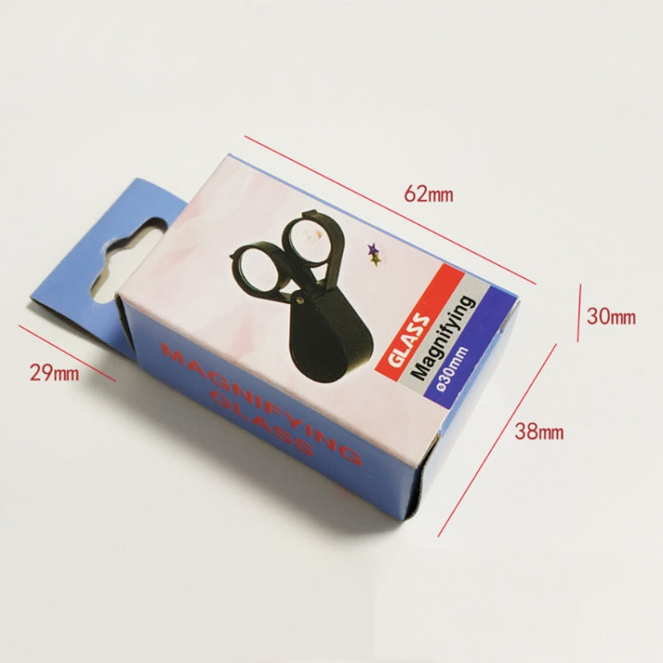 Handheld Portable 30mm Double Open 10X HD Folding Magnifier