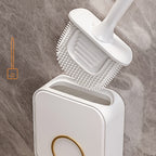Wall-mounted Toilet Brush and Holder Set Odorless Design with Lid Bathroom Cleaning Kit — view 3