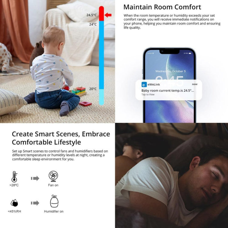 Wireless Temperature And Humidity Sensor Detector Smart Home
