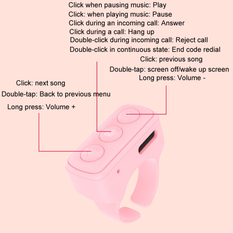 Bluetooth 3 Keys Remote Finger Ring Video Controller Novel Page Flip Photo Tool — view 6