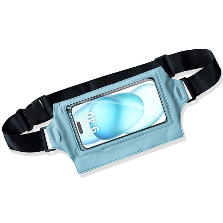 IPX8 Waterproof Mobile Phone Waist Bag Fishing Mountaineering Cycling Sports Chest Bag — Mint Blue