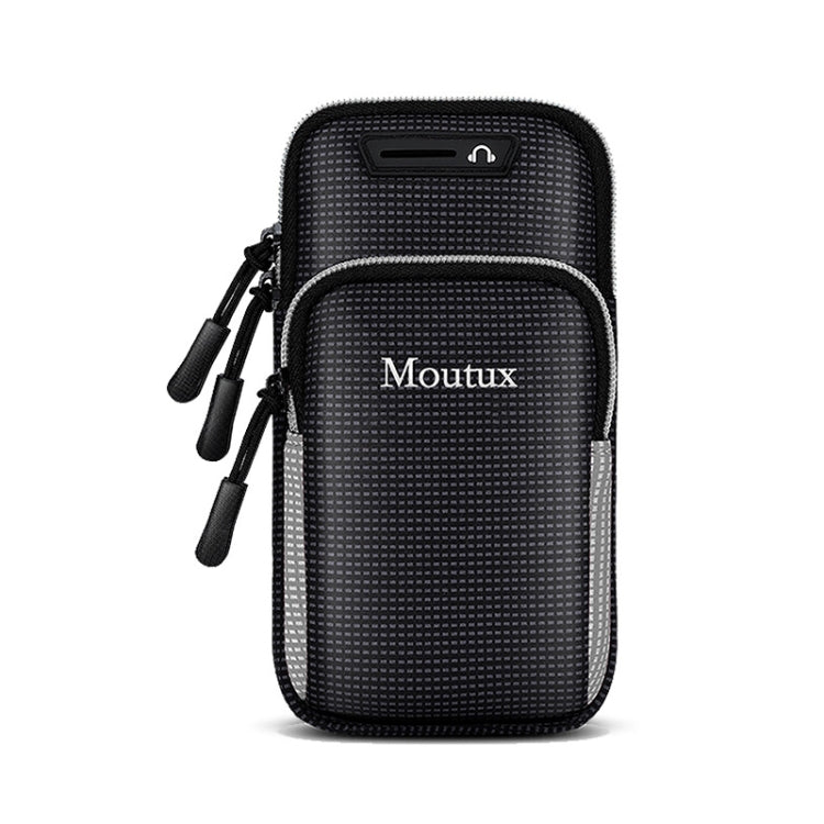 Moutux Outdoor Running Cell Phone Arm Bag Unisex Waterproof Sport Armband — Black