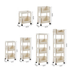 Household Movable Floor-Standing Trolley Bookcase Multifunctional Kitchen Bedroom Shelf With Wheels — view 8