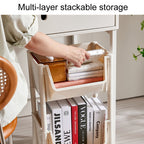 Household Movable Floor-Standing Trolley Bookcase Multifunctional Kitchen Bedroom Shelf With Wheels — view 11