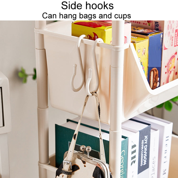 Household Movable Floor-Standing Trolley Bookcase Multifunctional Kitchen Bedroom Shelf With Wheels — view 12