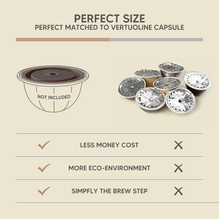 Compatible With Vertuoline Reusable Coffee Capsule Shell Silicone Cap