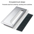 ABS Table Rectangle Wire Hole Cover Outlet Port With Brush PC Desk Cable Organizer — view 12