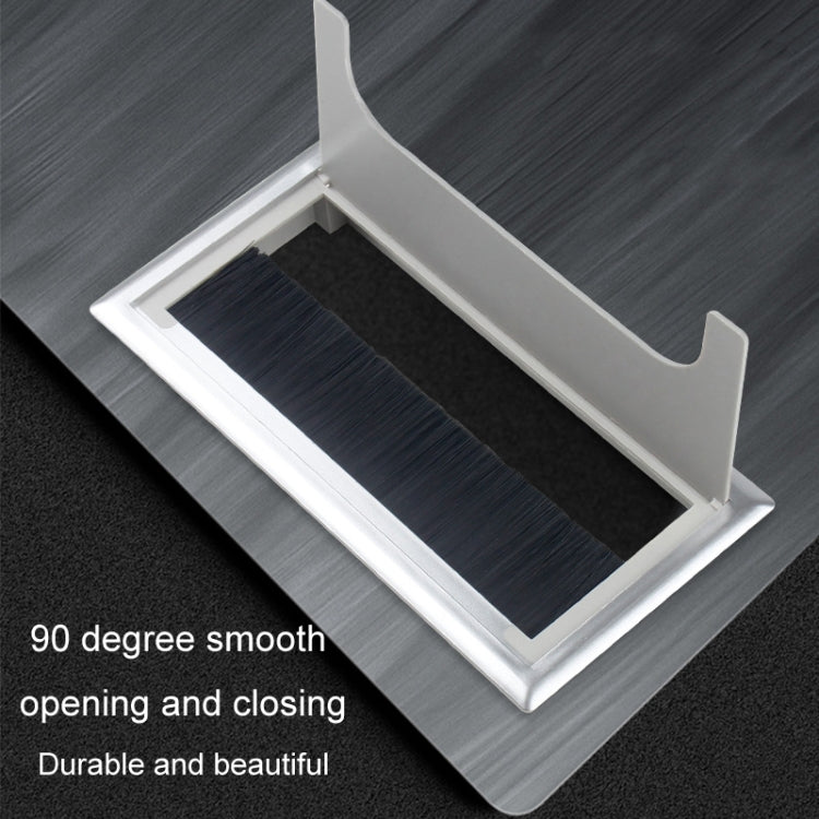 ABS Table Rectangle Wire Hole Cover Outlet Port With Brush PC Desk Cable Organizer — view 13