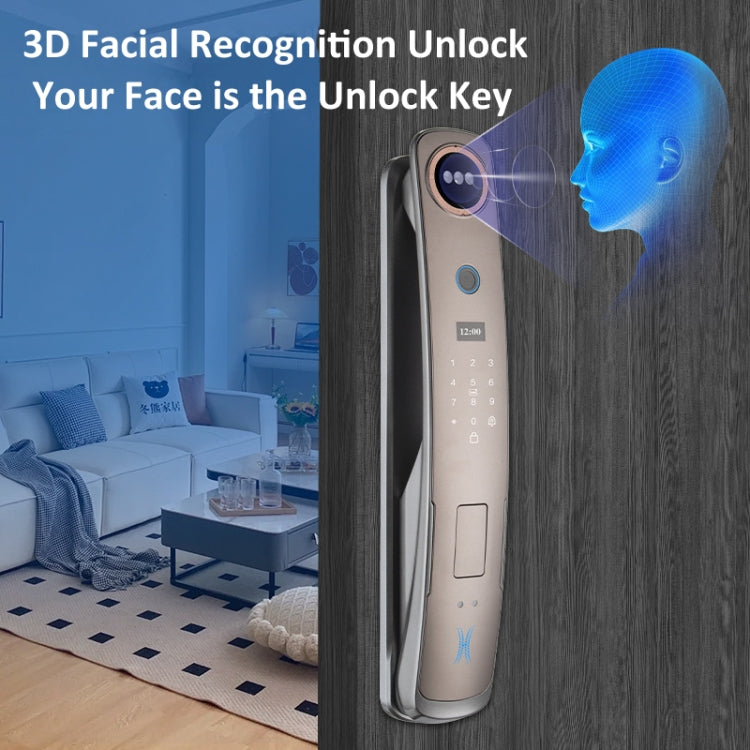 M6 3D Face Recognition Fingerprint Door Lock Support APP Smart IC Card Password Unlock