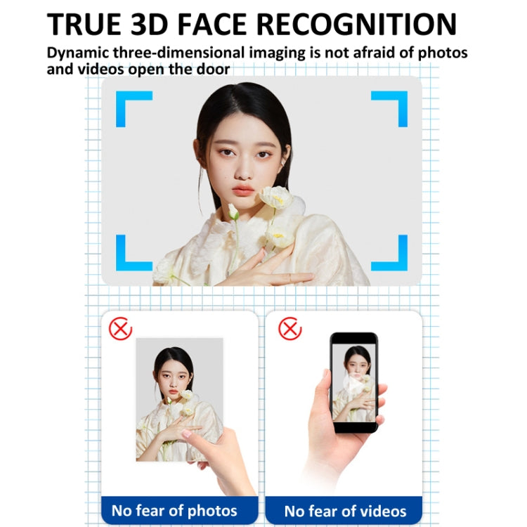 M6 3D Face Recognition Fingerprint Door Lock Support APP Smart IC Card Password Unlock