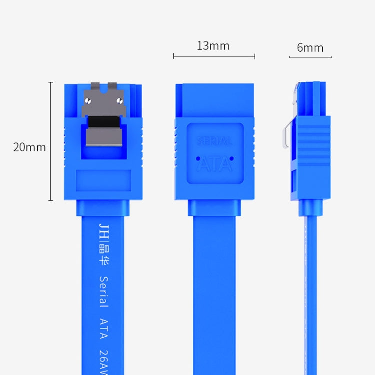 JINGHUA U510B High Speed SATA3.0 SSD Serial Cable — Blue Straight To Bend
