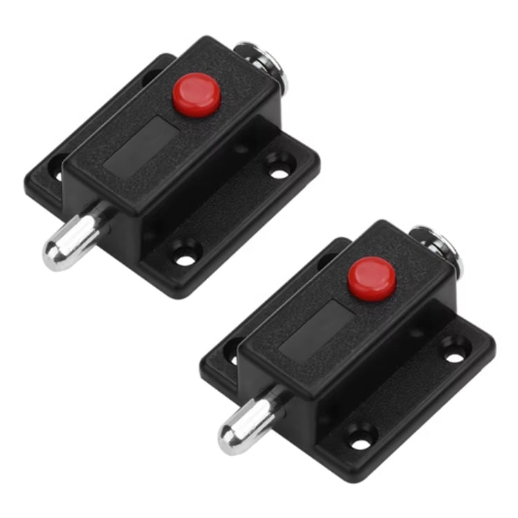 2pcs Plastic Cabinet Door Spring Latch Window Door Bolts Safety Latch Lock — With Lid Black