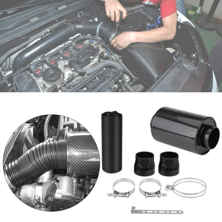 Carbon Fiber Air Intake Bellows Air Filter Kit Car Modification — view 8