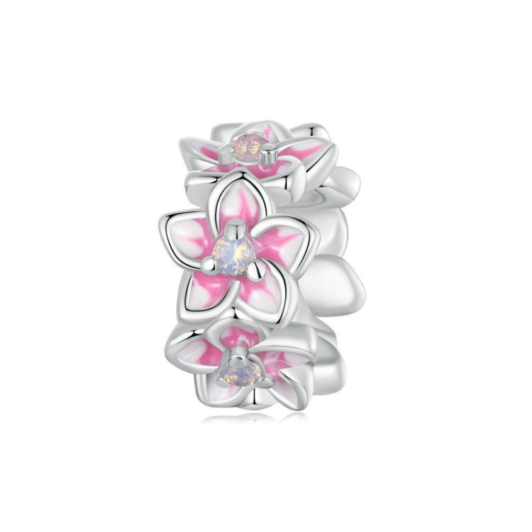 S925 Sterling Silver Gradient Cherry Blossom DIY Spacer Beads