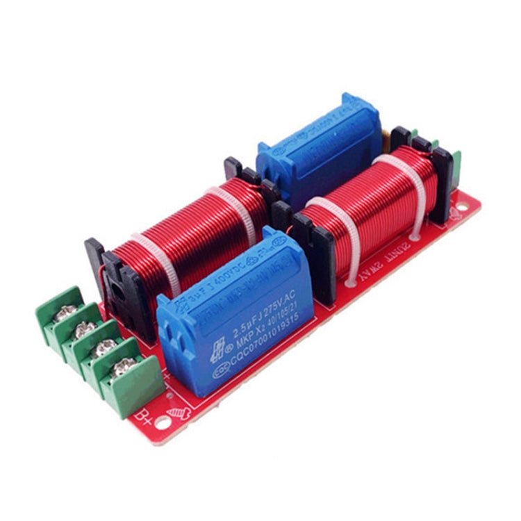 WEAH-2503 High and Low 2-way Speaker Crossover Hi-Fi Home Audio Solderless Divider — B Type Red Capacitor