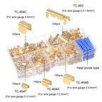 500pcs /Box 5 Specifications Of Gold Brass Quick Crimping Buckle U-Shaped Parallel Terminal Set
