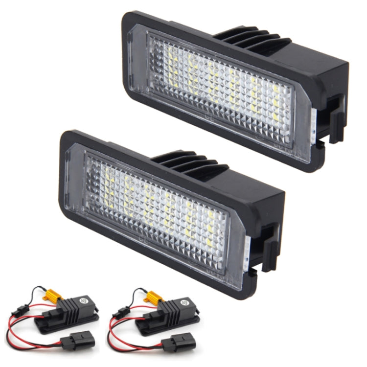 2pcs For Volkswagen Golf / Passat / Polo LED License Plate Light With Decoder