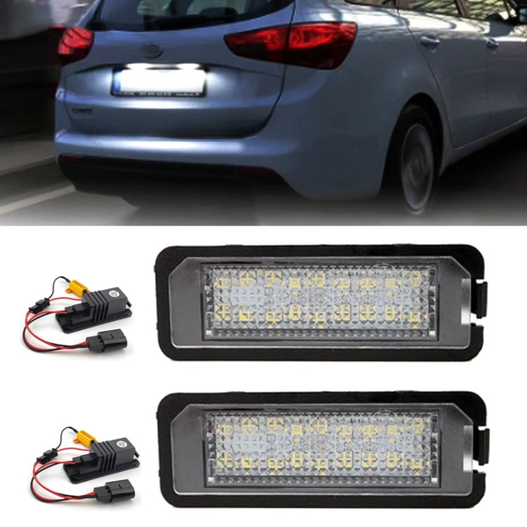 2pcs For Volkswagen Golf / Passat / Polo LED License Plate Light With Decoder
