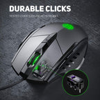 Inphic PW1H Wired Silent Illuminated Computer Gaming 6-Button Mouse