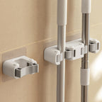 Bathroom No-Punch Mop Hook Household Broom Wall Mounted Fixing Clip — Double Clip