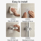 Bathroom No-Punch Mop Hook Household Broom Wall Mounted Fixing Clip — view 8