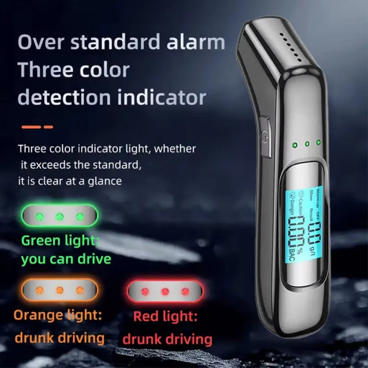 High-Precision Portable Alcohol Tester Rechargeable Breathalyzer With LCD Display