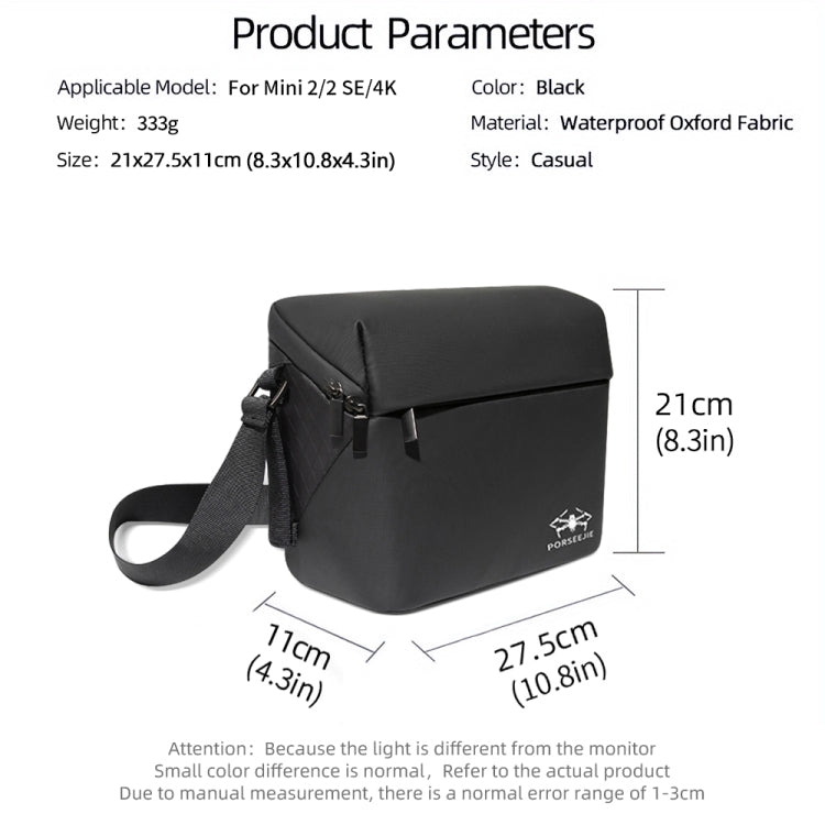 For DJI Mini 4K / Mini 2 SE / Mini 2 Portable Waterproof Shoulder Bag Messenger Bag