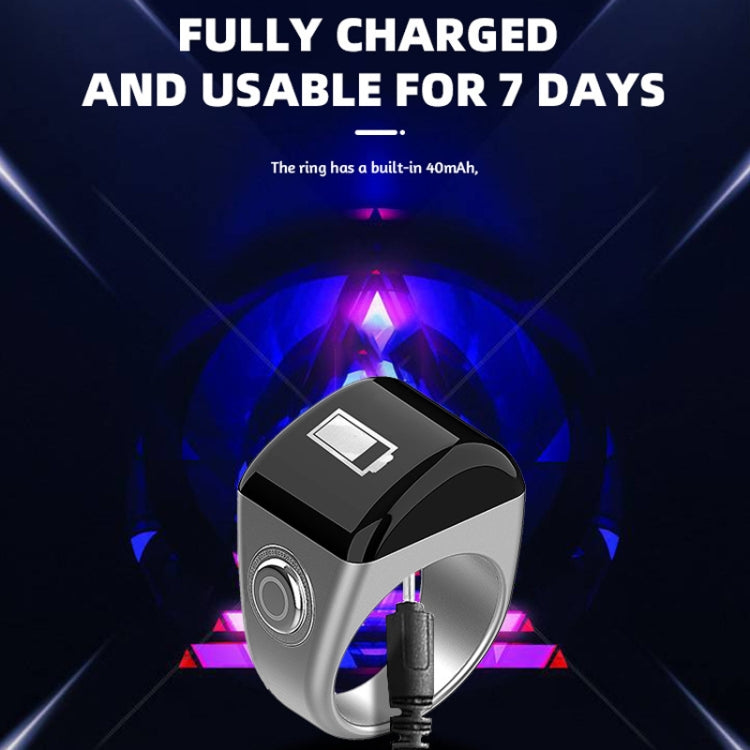 Equantu Smart Bluetooth Finger Counter Muslim Prayer Time Reminder Ring