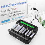 Eight-Slot LCD Multifunctional Battery Charger AA / AAA / C / D Charger — view 3