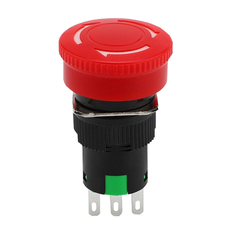 16mm Mounting Hole Emergency Stop Switch Mushroom Type Self-Locking Pushbutton Switches