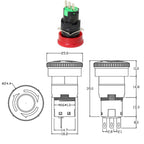 16mm Mounting Hole Emergency Stop Switch Mushroom Type Self-Locking Pushbutton Switches