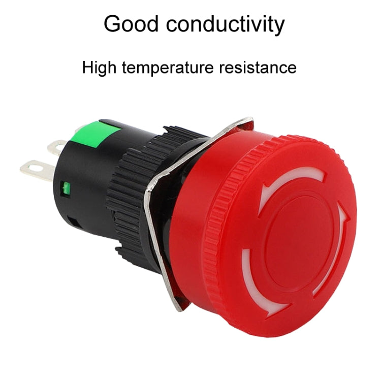 16mm Mounting Hole Emergency Stop Switch Mushroom Type Self-Locking Pushbutton Switches