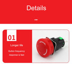 16mm Mounting Hole Emergency Stop Switch Mushroom Type Self-Locking Pushbutton Switches