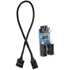 Motherboard 9Pin USB2.0 1 In 2 Extension Cable With Chip Support Multiple Interface For Shared Use — 1 In 2