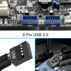 Motherboard 9Pin USB2.0 1 In 2 Extension Cable With Chip Support Multiple Interface For Shared Use — view 5
