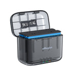 AMagisn Dual Battery Charging Box Transparent Battery Storage Compartment