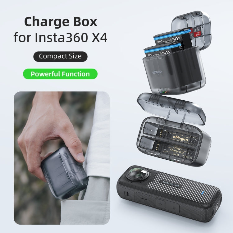 AMagisn Dual Battery Charging Box Transparent Battery Storage Compartment
