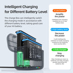 AMagisn Dual Battery Charging Box Transparent Battery Storage Compartment