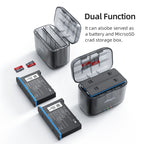 AMagisn Dual Battery Charging Box Transparent Battery Storage Compartment