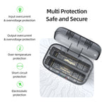 AMagisn Dual Battery Charging Box Transparent Battery Storage Compartment